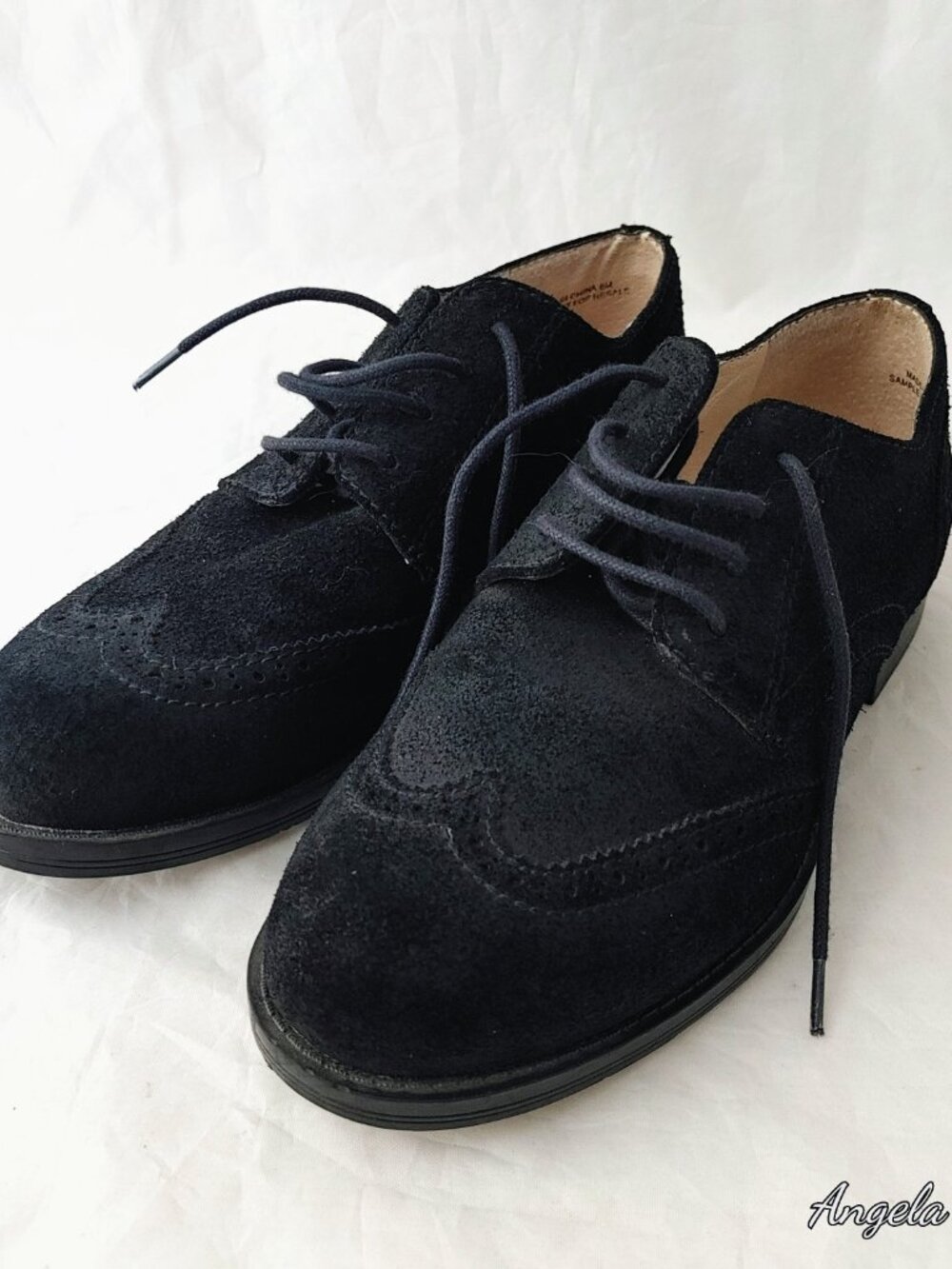 Sam Edelman Black Suede Oxford Wingtip Brogues Size 36.5 / 37 - Picture 5 of 10